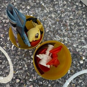 Kinder surprise egg toy Yellow Kids Toy Capsule with Red and White Accessories